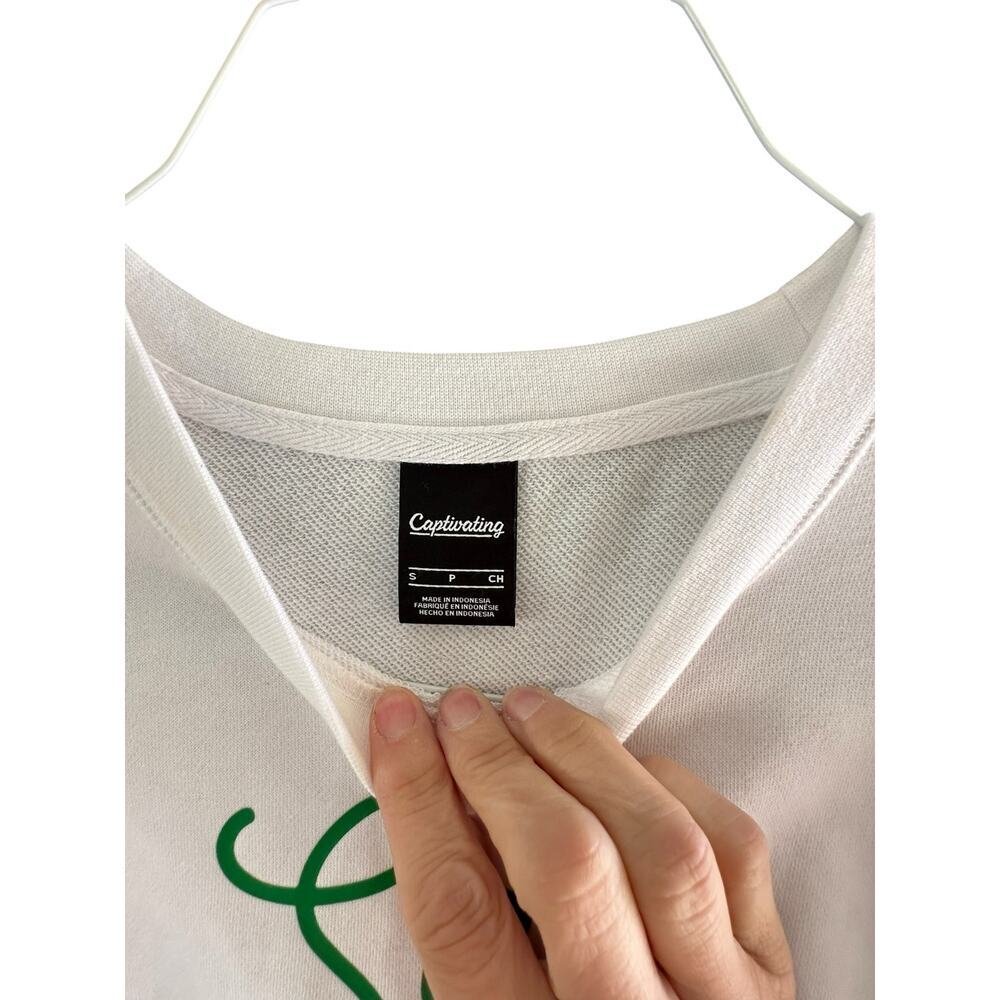 Captivating NCAA Sweatshirt Oregon Ducks Terry Crew Neck White Size Small - Picture 7 of 10